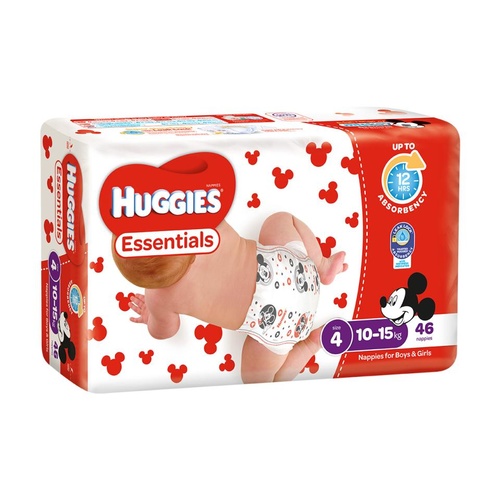 Huggies Essentials Toddler (S4) Ctn 184 ($0.3122 per Nappy) 